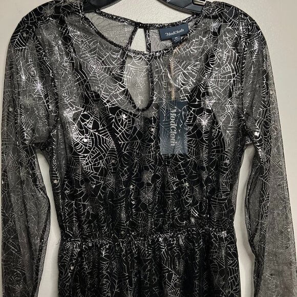 Modcloth Halloween Spiderweb Dress Size M NWT - Picture 3 of 11